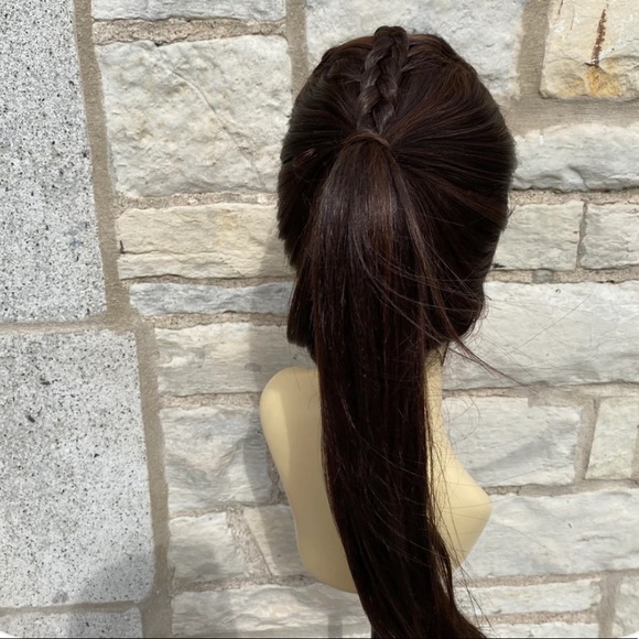 Long Brown mix Wig soft Braid swisslace lacefront 2022 - Picture 6 of 7